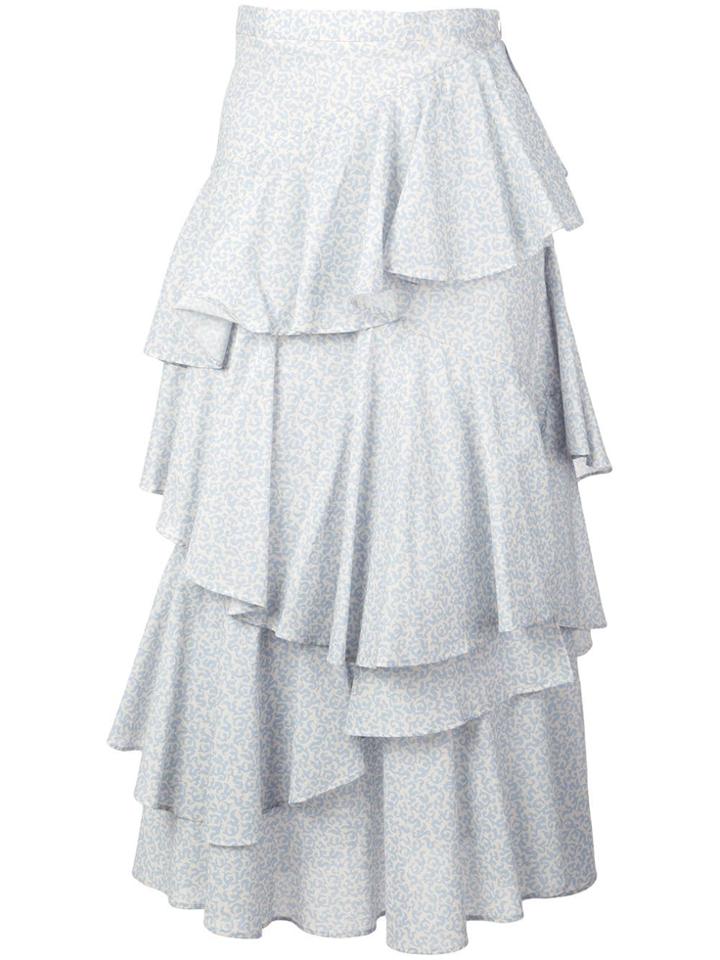 Alexa Chung Tiered Ruffle Skirt - Blue