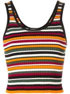 3.1 Phillip Lim Striped Rib-knit Top - Orange