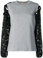 No21 Lace Detailed Sweatshirt - Grey