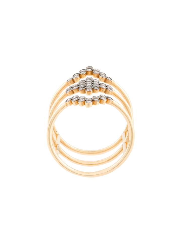 Yannis Sergakis Triple Stacked Diamond Charnières Ring - Metallic