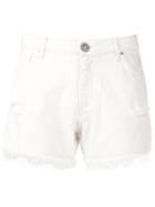Ermanno Ermanno Lace-trimmed Denim Shorts - White