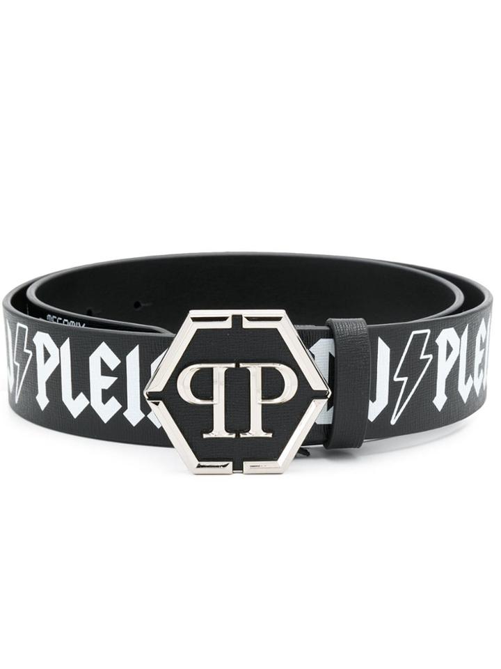 Philipp Plein Logo Print Belt - Black