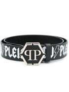 Philipp Plein Logo Print Belt - Black