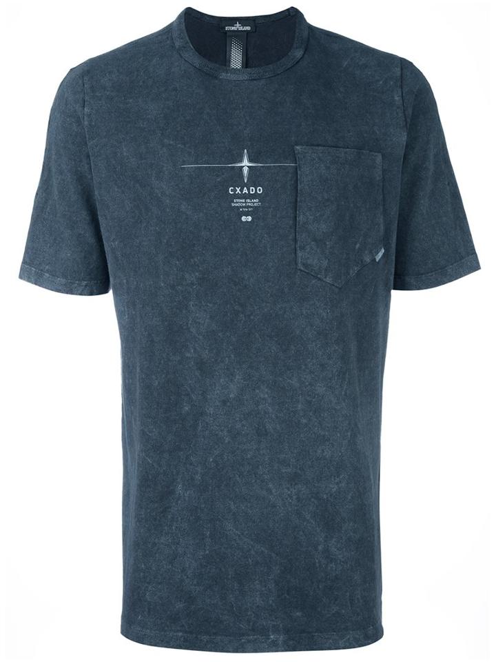 Stone Island Shadow Project Chest Pocket T-shirt, Men's, Size: Small, Grey, Cotton