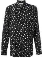 Saint Laurent Star And Moon Print Shirt, Men's, Size: 40, Black, Silk