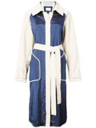 T By Alexander Wang Two-tone Belted Coat - Blue