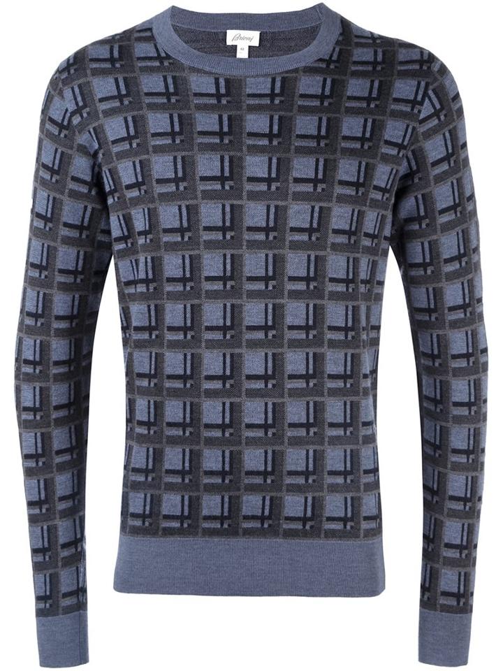 Brioni Grid Print Sweatshirt