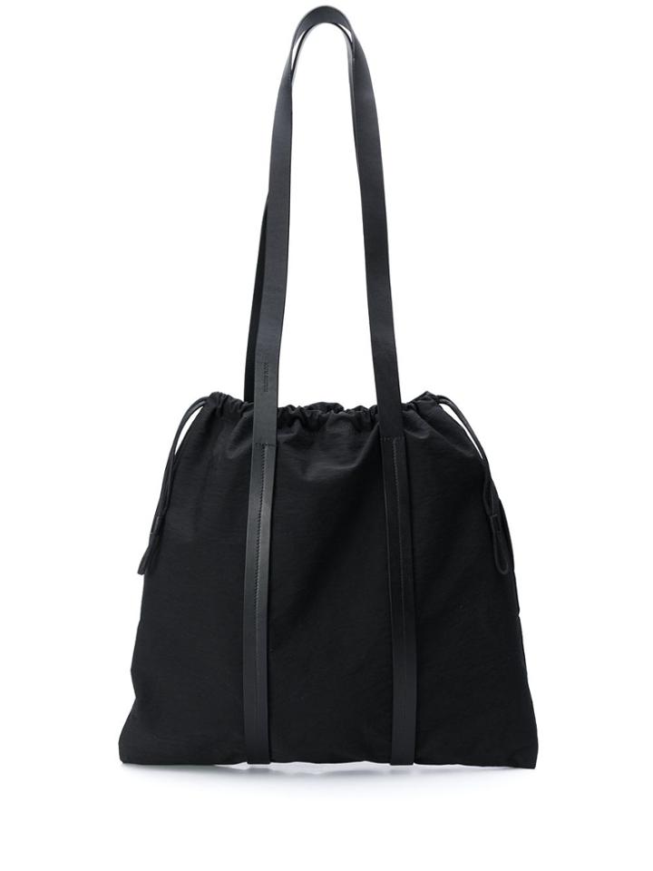 Building Block Drawstring Tote - Black