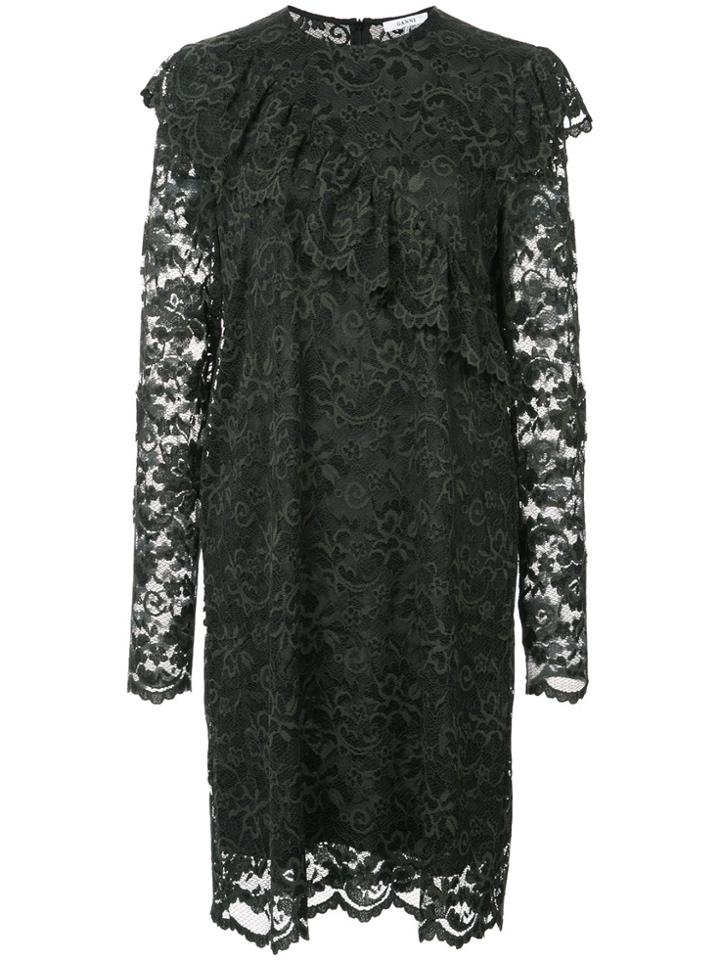 Ganni Flynn Lace Dress - Green