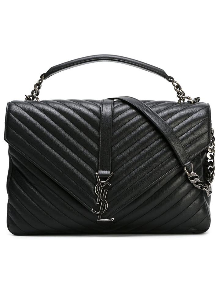 Saint Laurent Large 'collège Monogram' Satchel, Women's, Black