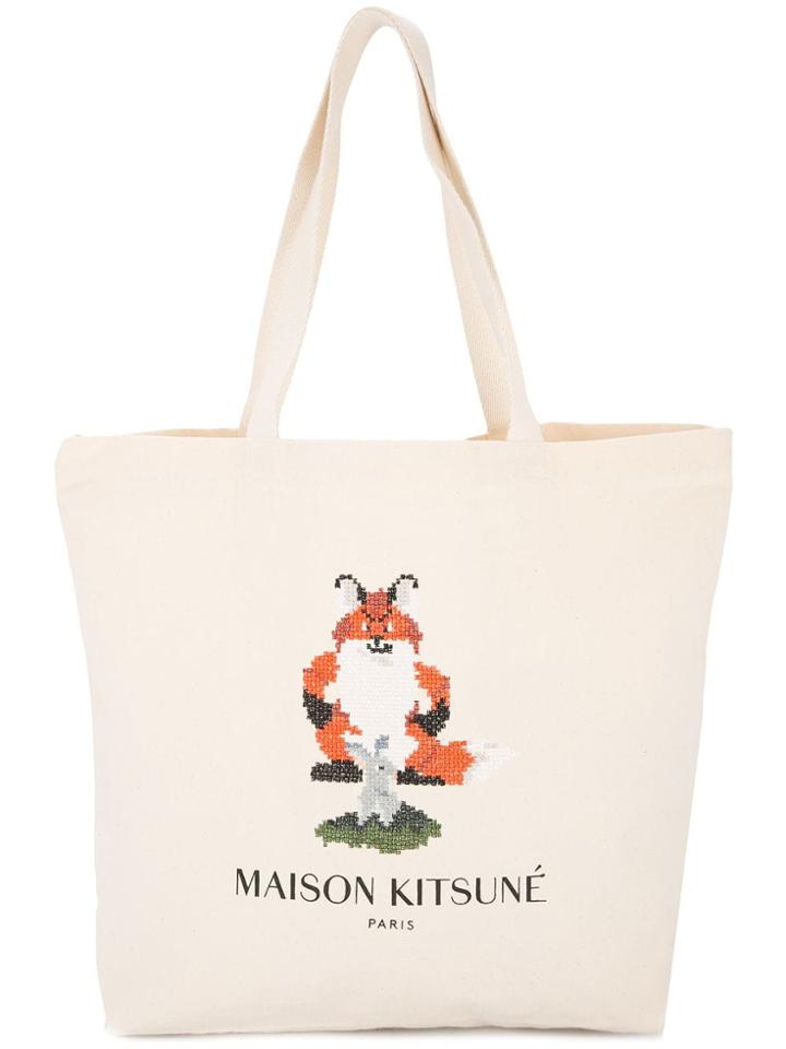 Maison Kitsuné Maison Kitsuné Bu05104at1009 Ecru Natural (veg)->cotton