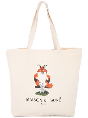 Maison Kitsuné Maison Kitsuné Bu05104at1009 Ecru Natural (veg)->cotton