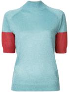 Undercover Roll Neck Glitter Top - Blue
