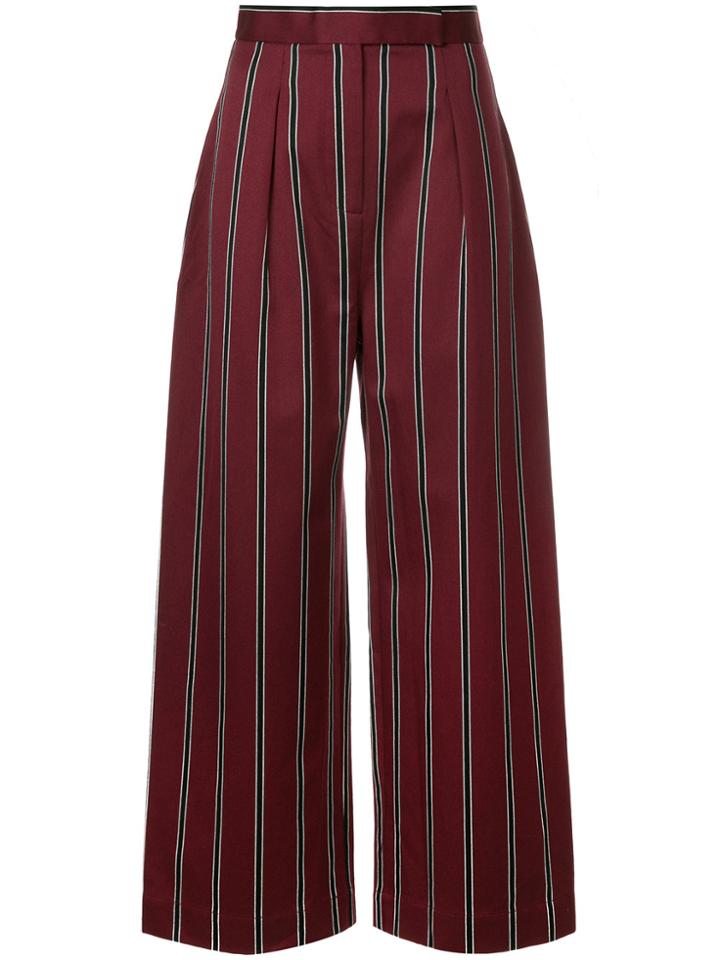 Solace London High Waisted Striped Pants - Red