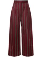 Solace London High Waisted Striped Pants - Red
