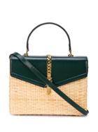 Gucci Sylvie Wicker Small Top Handle Bag - Brown