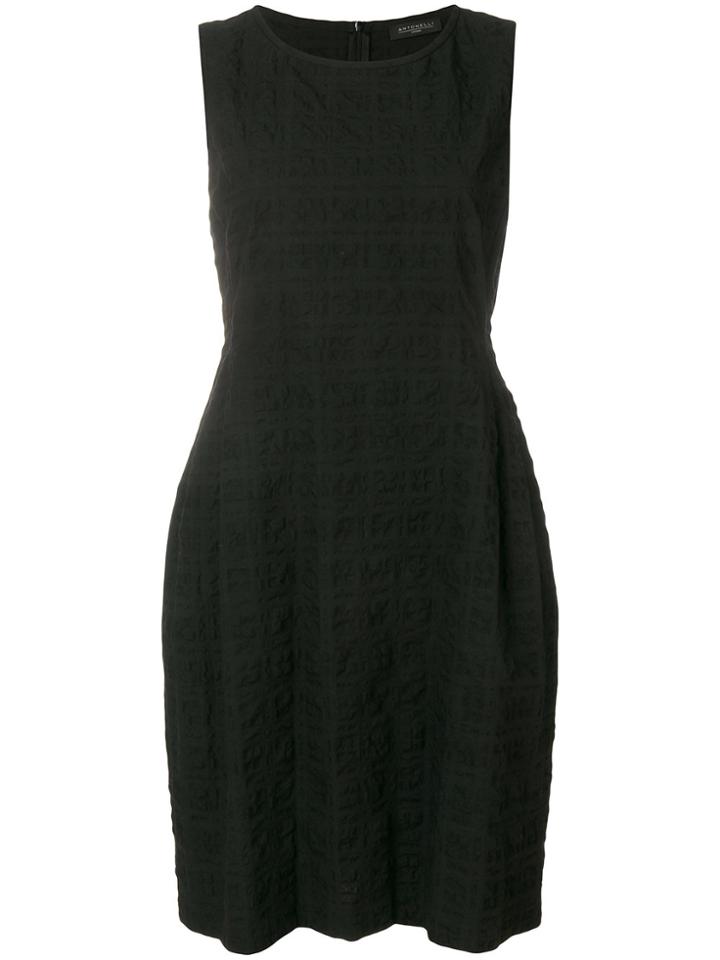 Antonelli Classic Fitted Seersucker Little Black Dress