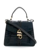 Chloé Croc Effect Tote Bag - Blue