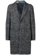 Etro Checkered Print Coat - Blue