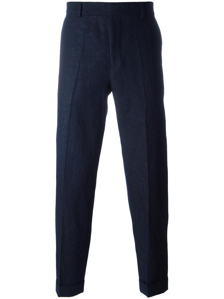 Paul Smith Tapered Trousers, Men's, Size: 32, Blue, Cupro/linen/flax/cotton
