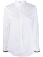 Brunello Cucinelli Ribbon Trim Pointed Collar Shirt - White