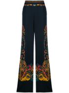 Etro Embroided Flared Trousers - Black