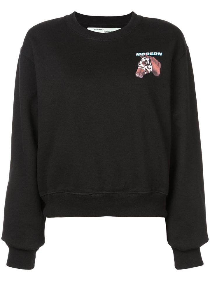 Off-white Horse Print Sweatshirt - Black