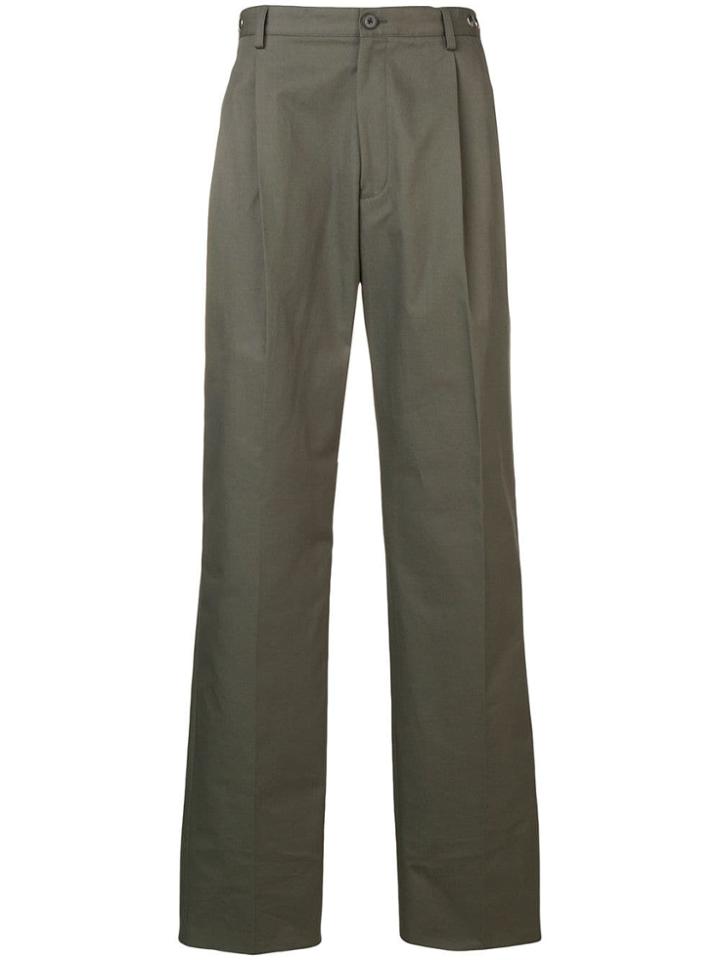Lanvin Wide Leg Pleated Trousers - Grey