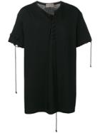 Yohji Yamamoto Lace-up Detail T-shirt - Black