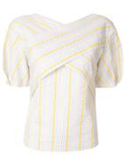 Portspure Striped Criss-cross Top - White