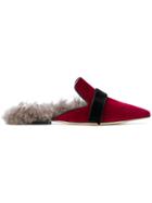 Gianna Meliani Shearling Lined Slippers - Red