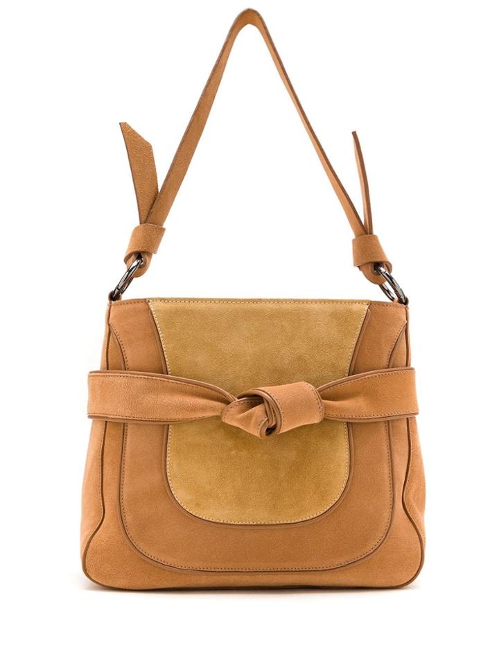 Sarah Chofakian Lotus Suede Bag - Brown