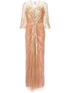 Jenny Packham Sequin Plunge Gown - Metallic