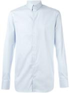 Giorgio Armani Fine Striped Shirt, Men's, Size: 42, Blue, Cotton/polyamide/spandex/elastane