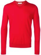 Pringle Of Scotland V-neck Merino Wool Jumper - Red