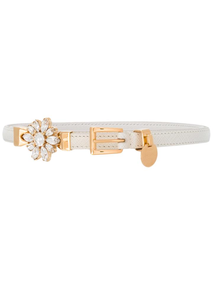 Prada - Embellished Belt - Women - Leather - 85, Women's, White, Leather