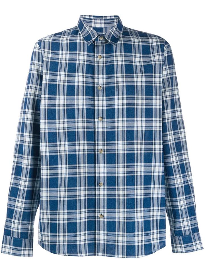 A.p.c. Plaid Pattern Shirt - Blue