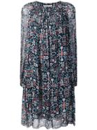Isabel Marant Étoile Geometric Long-sleeve Flared Dress - Black