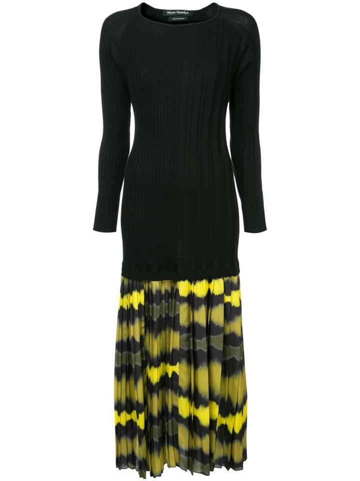 Wynn Hamlyn Ripple Pleat Dress - Black