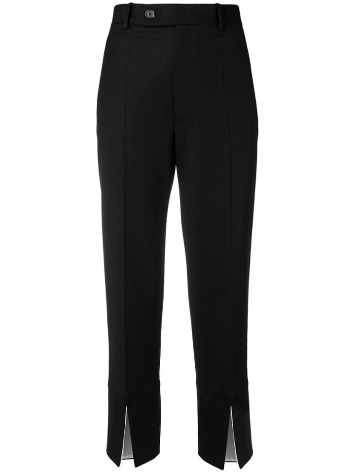 Helmut Lang Cropped Slit Trousers - Black