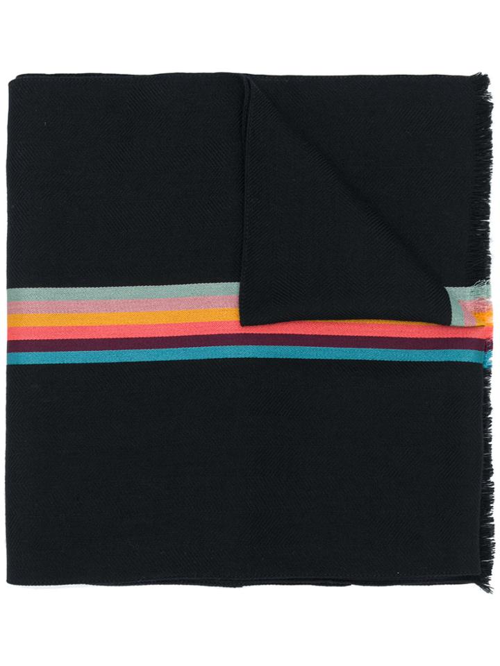 Paul Smith Stripe Detail Scarf - Black