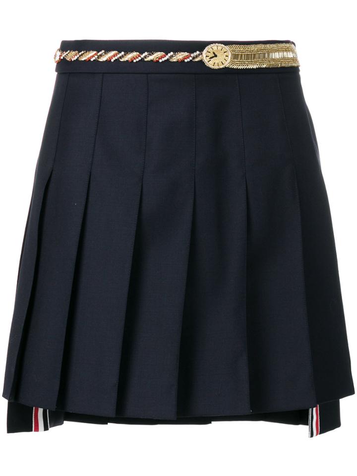 Thom Browne Pleated Mini Skirt - Blue