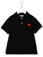 Comme Des Garçons Play Kids - Embroidered Logo Polo Shirt - Kids - Cotton - 2 Yrs, Black