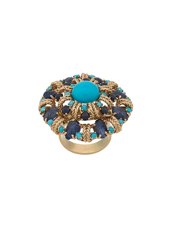 Katheleys Pre-owned 1950s Tutti Fruiti Ring - Gold