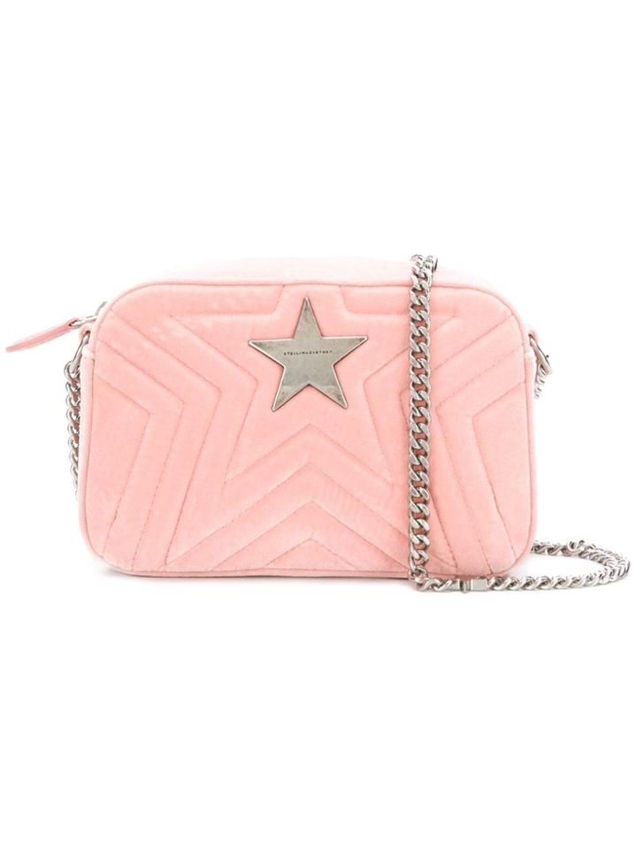Stella Mccartney Velvet Crossbody Bag - Pink & Purple