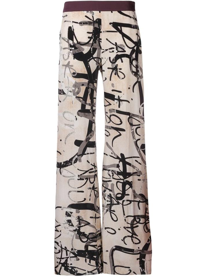 Max Mara Printed Crepe Trousers - Neutrals