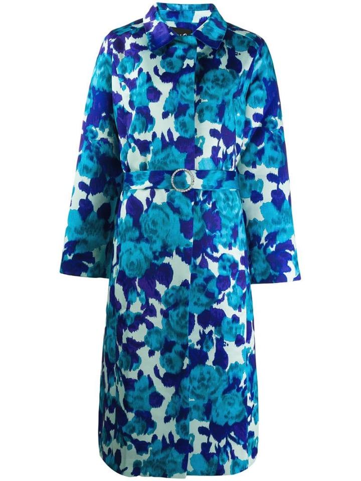 Richard Quinn Floral Belted Coat - Blue