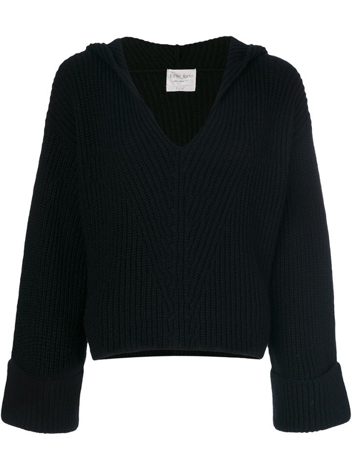 Forte Forte Cropped Hood Jumper - Black
