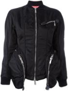 Dsquared2 Oversize Pocket Bomber Jacket, Women's, Size: 40, Black, Polyamide/polyurethane/cupro/calf Leather