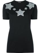 Dolce & Gabbana Sequin Star T-shirt, Women's, Size: 36, Black, Cotton/polyester/polyamide